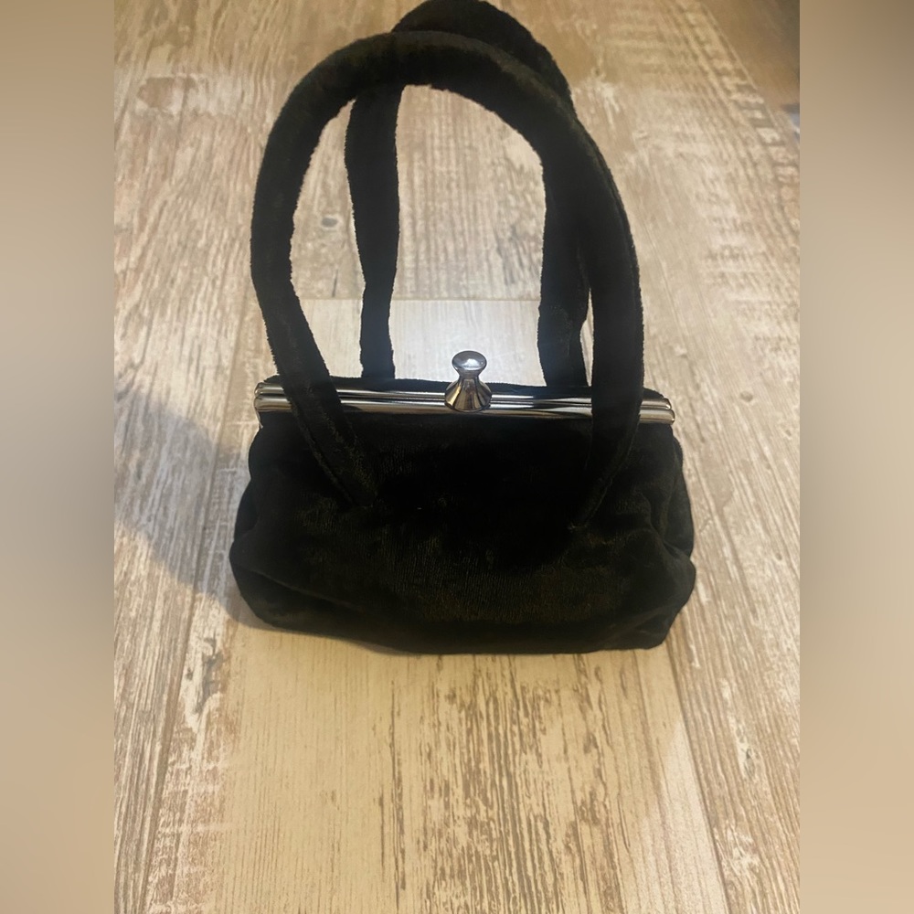 Vintage Cabrelli black velvet evening bag purse